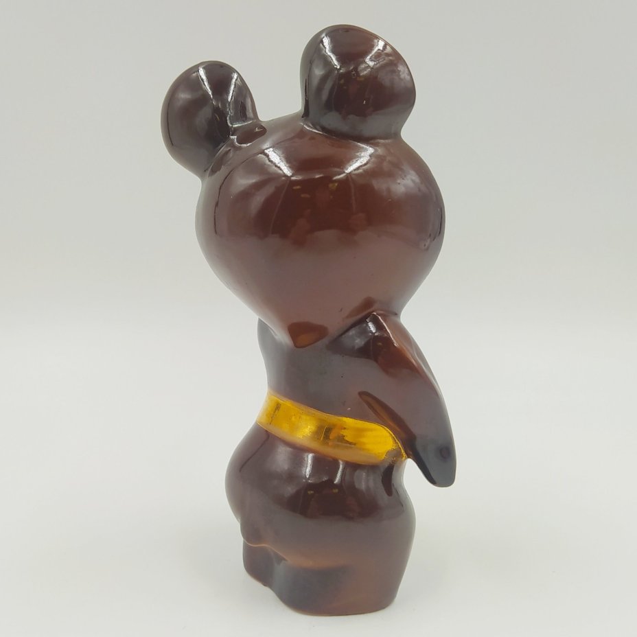 Статуэтка "Олимпийский мишка", фарфор, роспись, золочение, СССР, 1980 г.