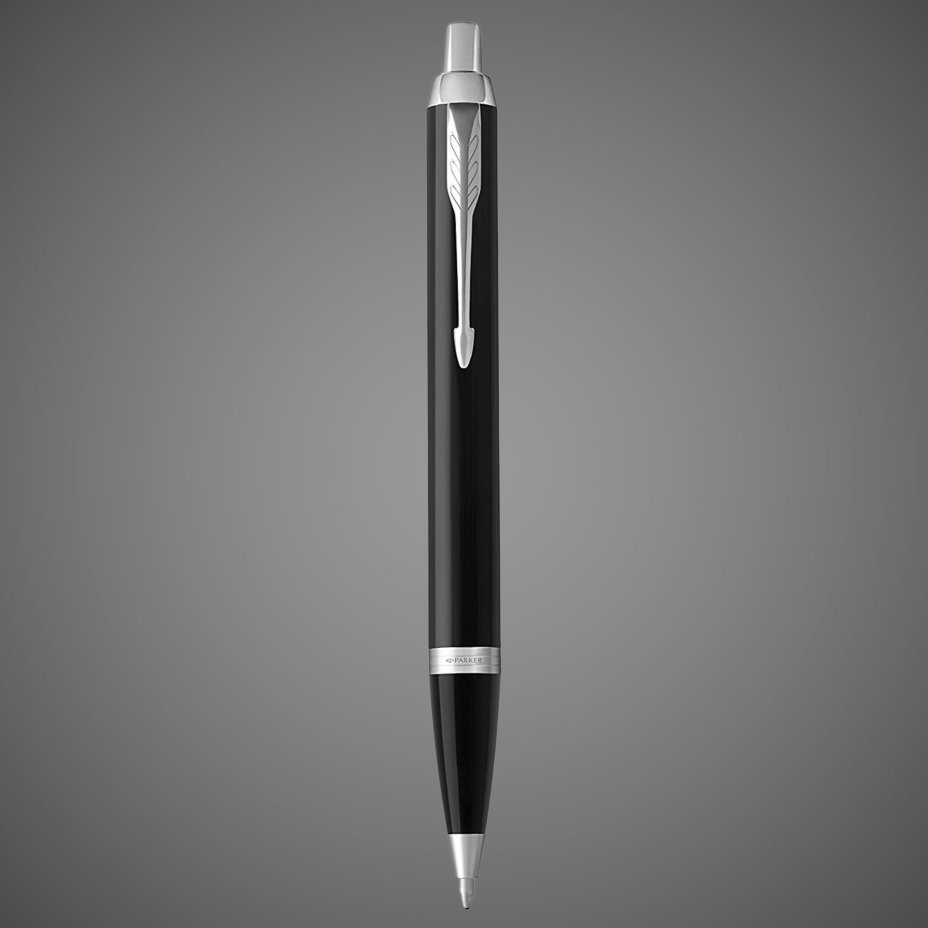 Подарочный набор: Шариковая ручка Parker IM Metal Black CT и и Ежедневник недатированный А5 черный, Лаки и смолы: лак, латунь, пластик, хром
