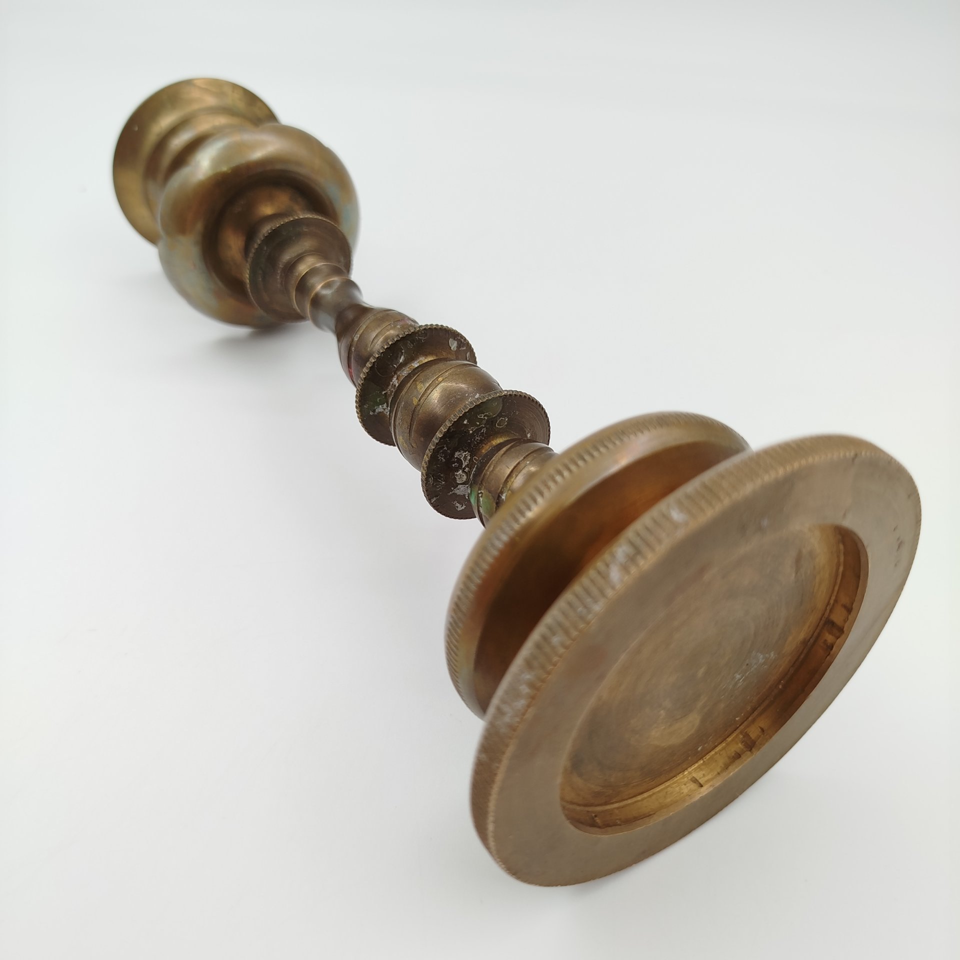 Подсвечник на фигурном основании с элементами в виде балясин (на одну свечу), бронза, Европа, 1960-1990 гг.