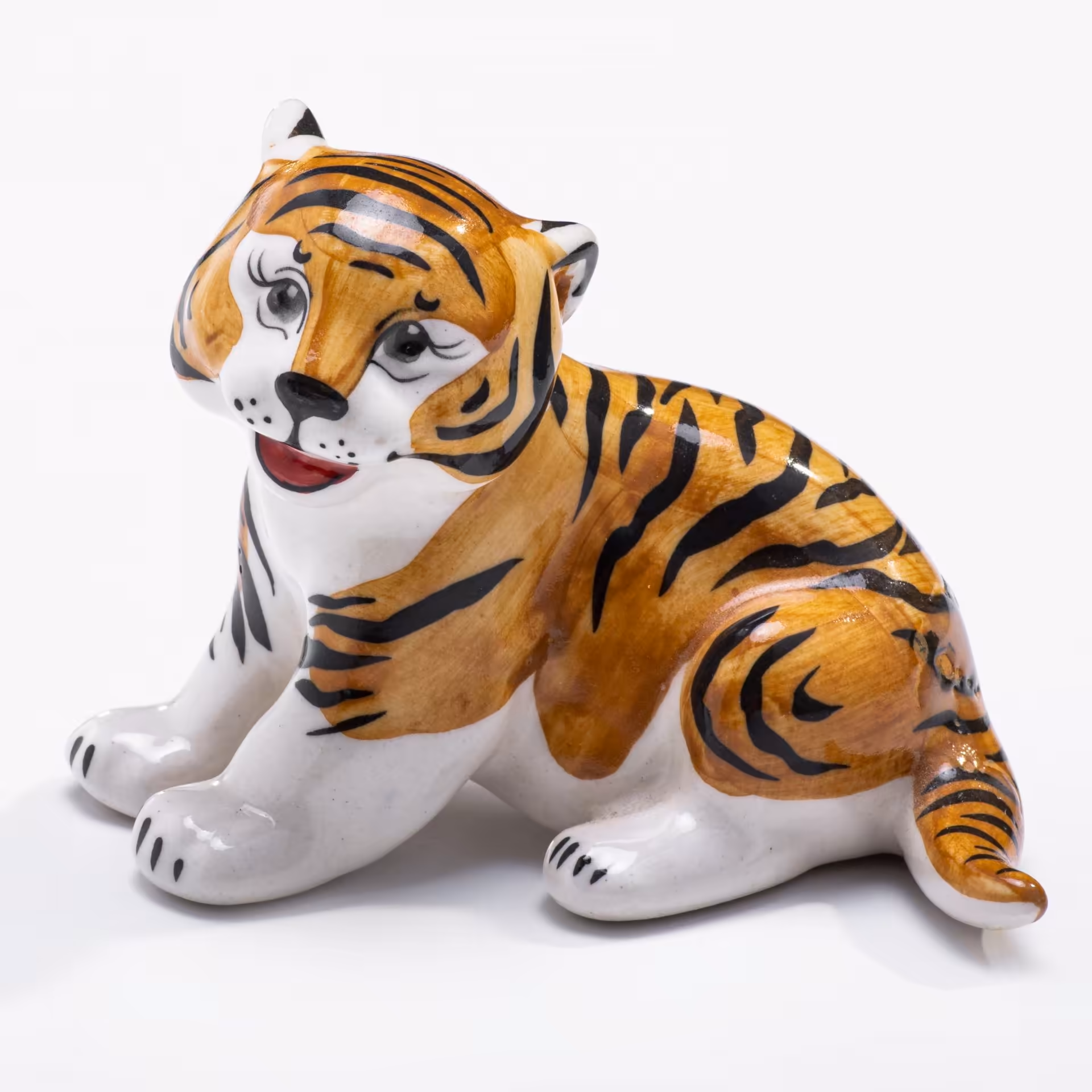 Статуэтка "Тигр", фаянс, роспись, Китай, 1980-1990 гг., Китай