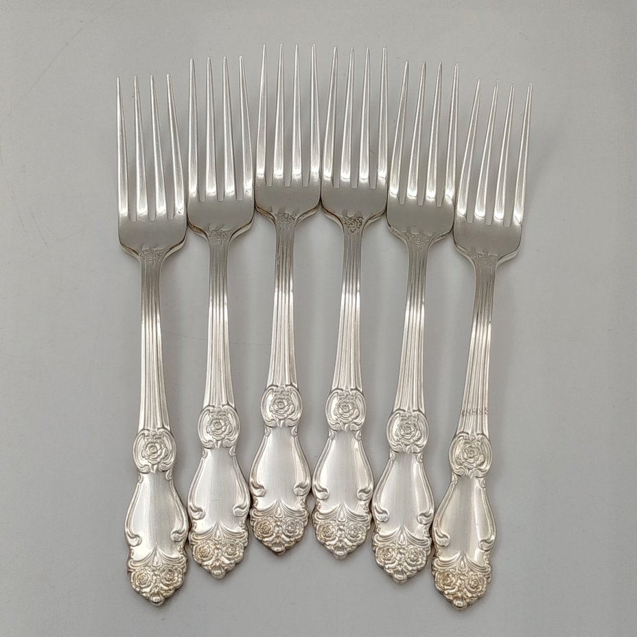 Набор из шести вилок "Серебряная роза"