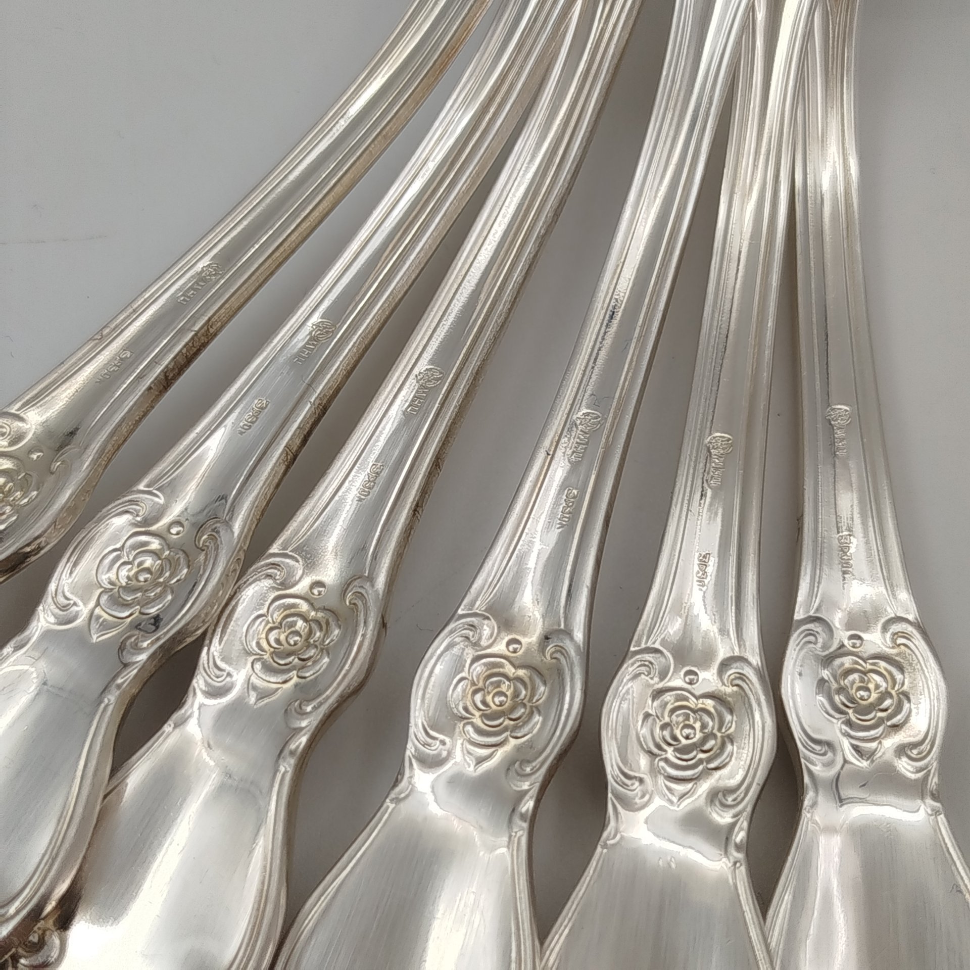 Набор из шести вилок "Серебряная роза"