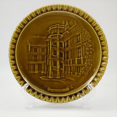 Декоративная тарелка из серии "Замки Франции"  (Blois), Gien, керамика, глазурь, Франция, 1960-1971 гг.