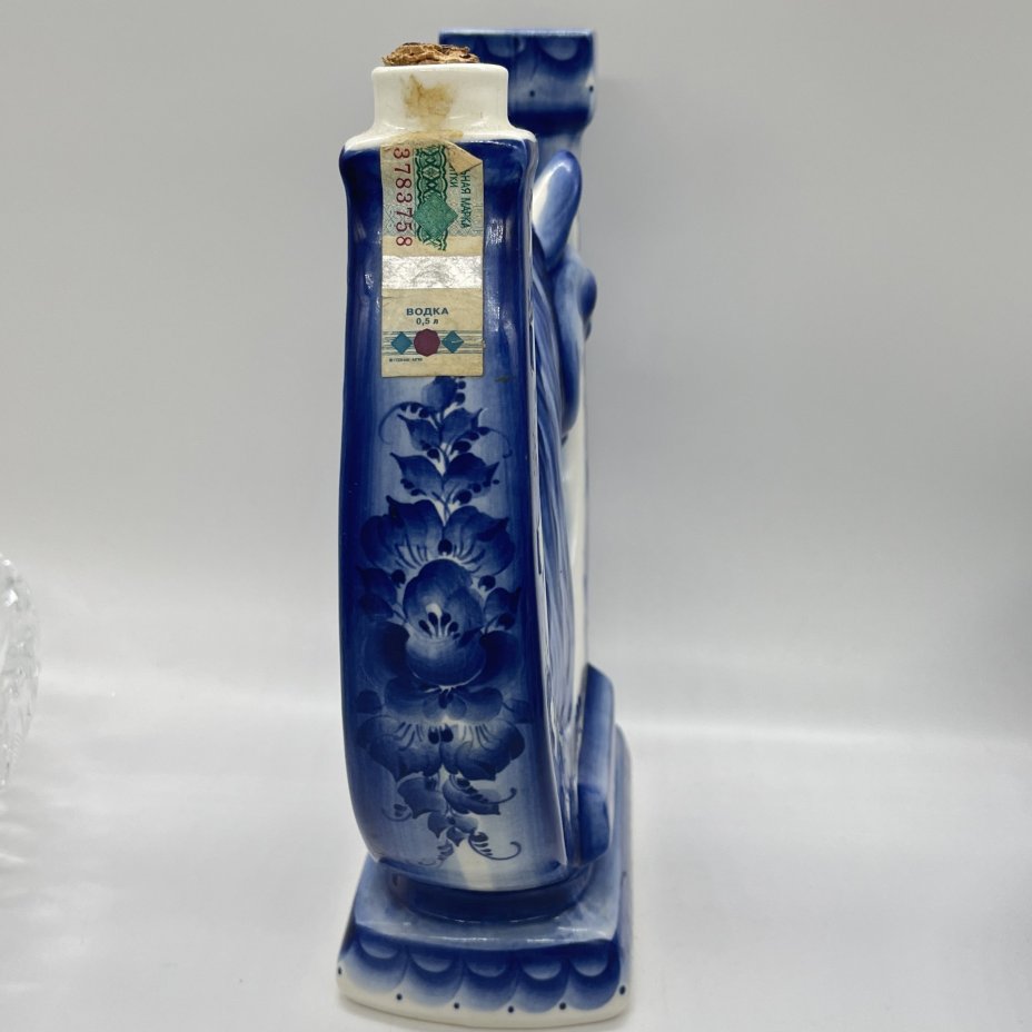 Штоф с символом года в форме головы коня и подковы, Гжель