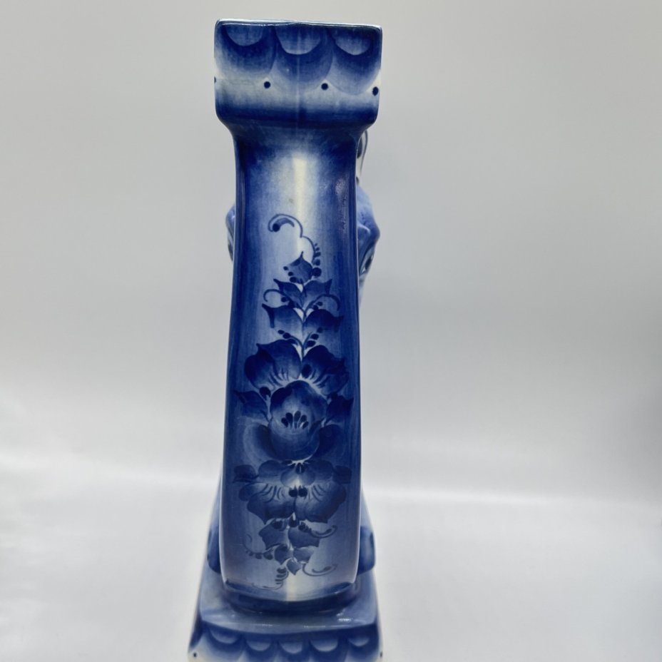 Штоф с символом года в форме головы коня и подковы, Гжель