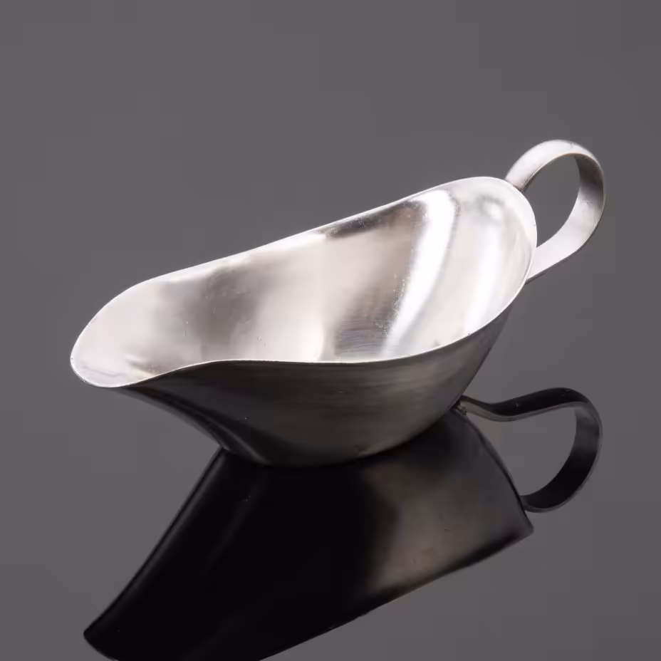 Соусник лаконичной формы (винтажный), мНЦ (медь-никель-цинк), серебрение, Кольчугинский завод цветных металлов, СССР, 1970-1990 гг., Кольчугинский завод цветных металлов