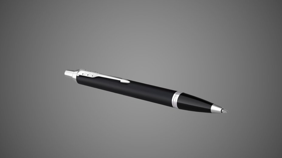 Шариковая ручка Parker IM Mat Black CT лак матовый, стержень: M, цвет чернил: blue, в подарочной упаковке., Лаки и смолы: лак, латунь, пластик, хром