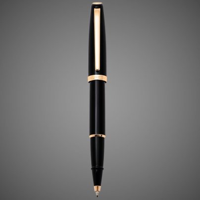 Ручка-роллер Aurora Style Resin Black GT, в подарочной коробке, Металлы: золото, смола