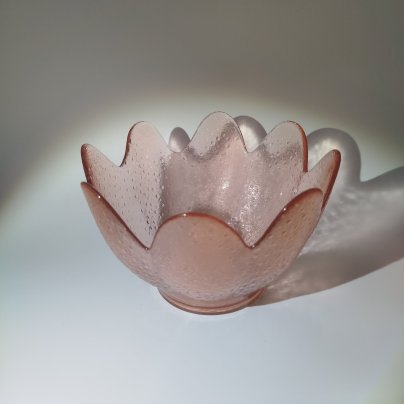 Конфетница(салатник) с фестончатым декором, стекло, СССР, 1970-1980 гг.