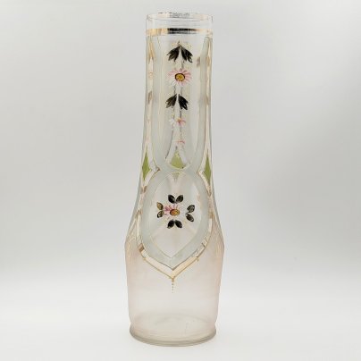 Ваза с изображением цветов, стекло, матовое, эмали, золочение, Западная Европа, 1950-1980 гг.