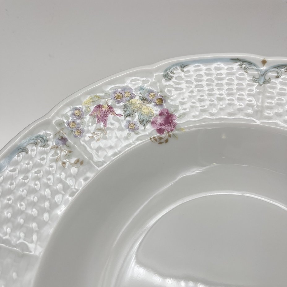 Набор суповых (глубоких) тарелок с цветочным декором на 6 персон, фарфор, деколь, Thun (Тун), Чехия, 2000-2020 гг.