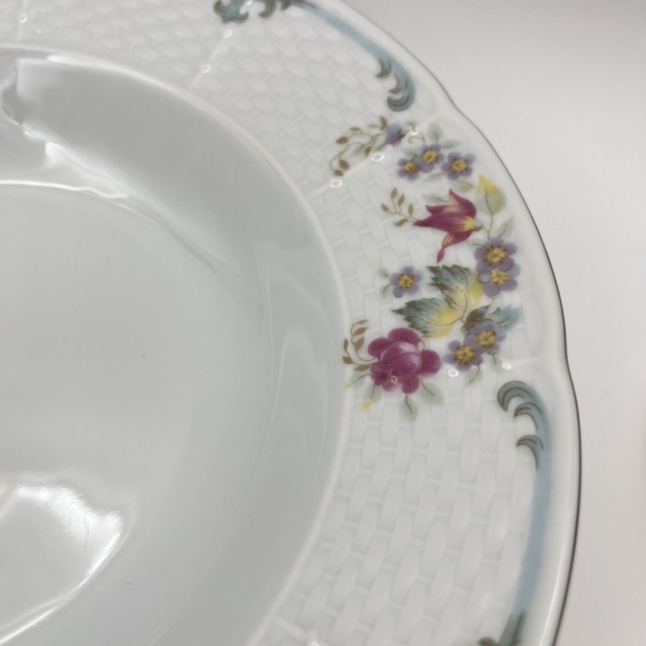 Набор суповых (глубоких) тарелок с цветочным декором на 6 персон, фарфор, деколь, Thun (Тун), Чехия, 2000-2020 гг.