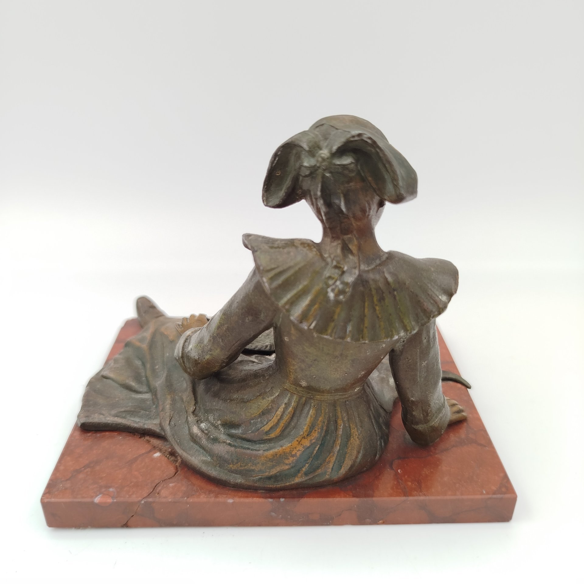 Статуэтка "Сбор урожая" ("Жница"), металл, натуральный камень, Европа, 1930-1960 гг.