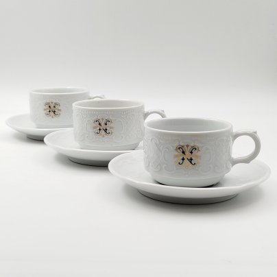 Набор из 3 чайных пар для ресторана "Hotel National"