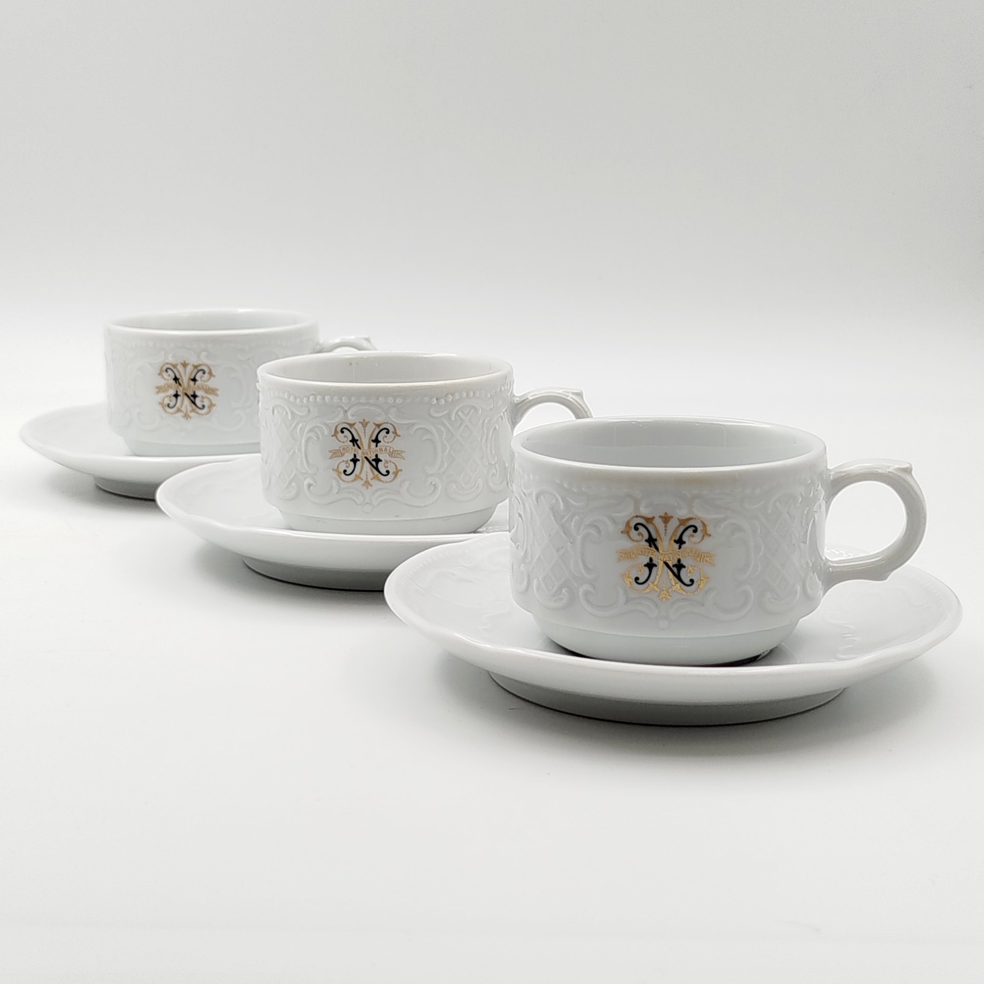 Набор из 3 чайных пар для ресторана "Hotel National"