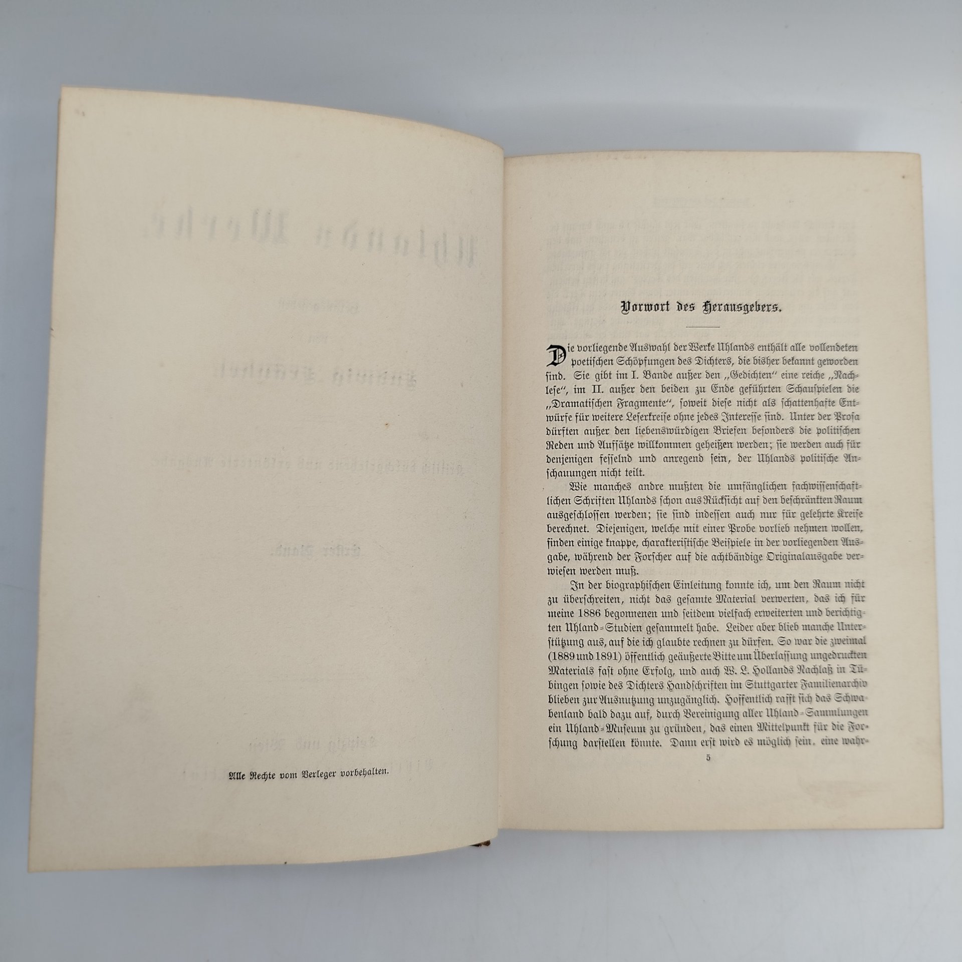 Иоганн Людвиг Уланд "Избранные произведения", под ред. Людвига Франкеля, том 1