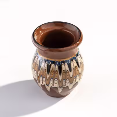 Декоративная миниатюрная ваза, керамика, глазурь, СССР, 1970-1990 гг.