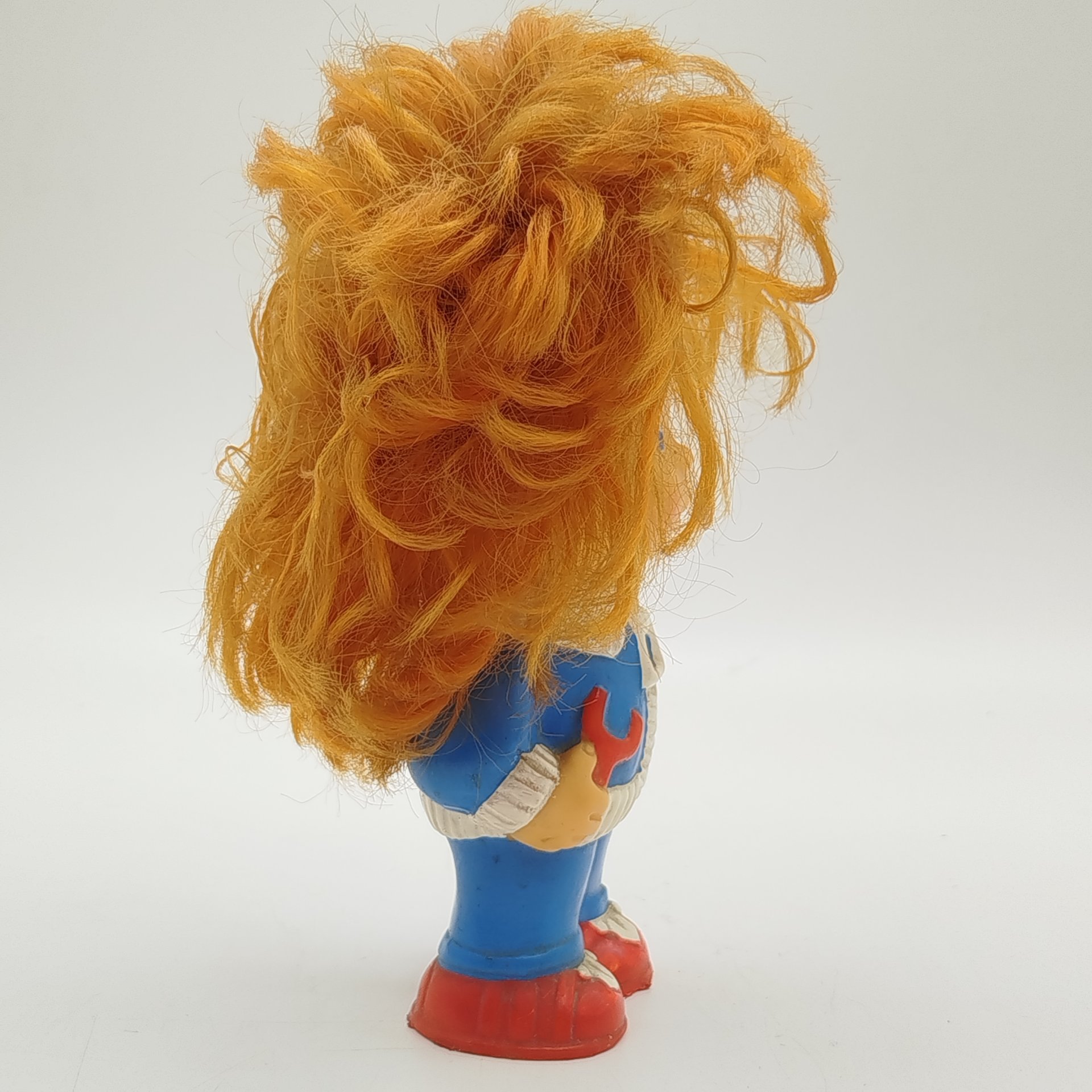 Игрушка (кукла) "Винтик" ("Шпунтик") из серии "Незнайка", Донецкий завод игрушек, резина, волос искусственный, литьё, пробивка, крашение, роспись, СССР, 1973-1993 гг.
