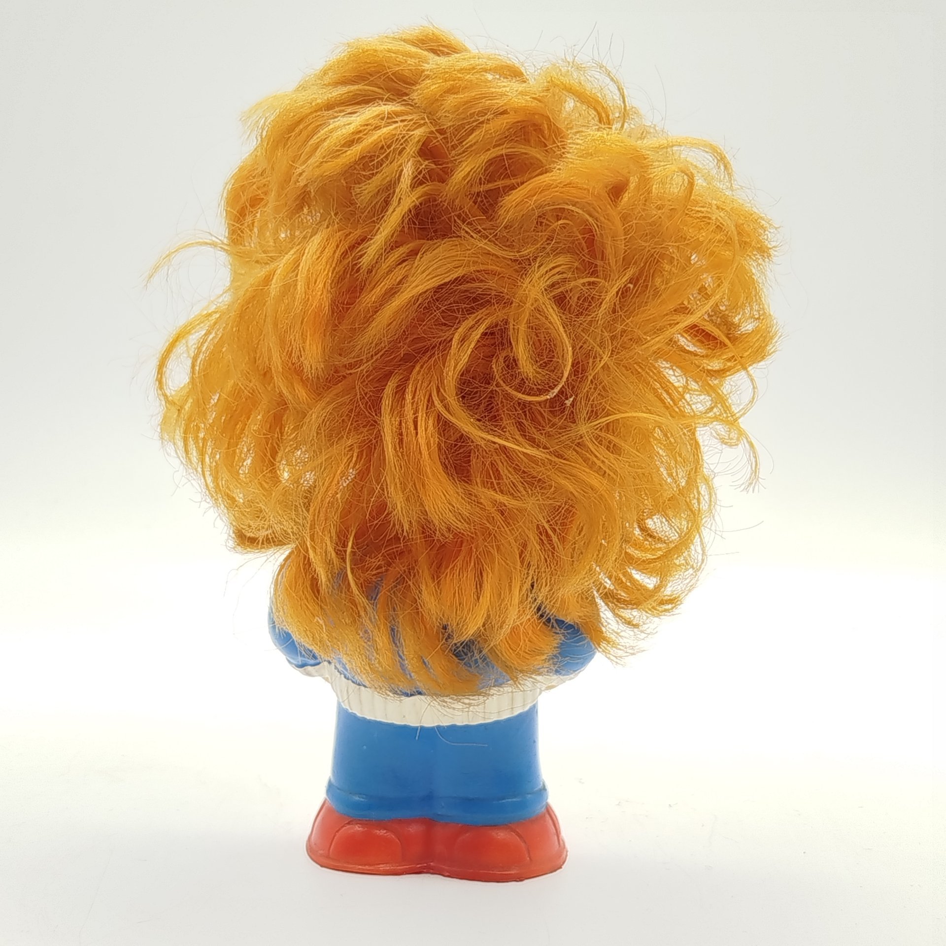 Игрушка (кукла) "Винтик" ("Шпунтик") из серии "Незнайка", Донецкий завод игрушек, резина, волос искусственный, литьё, пробивка, крашение, роспись, СССР, 1973-1993 гг.