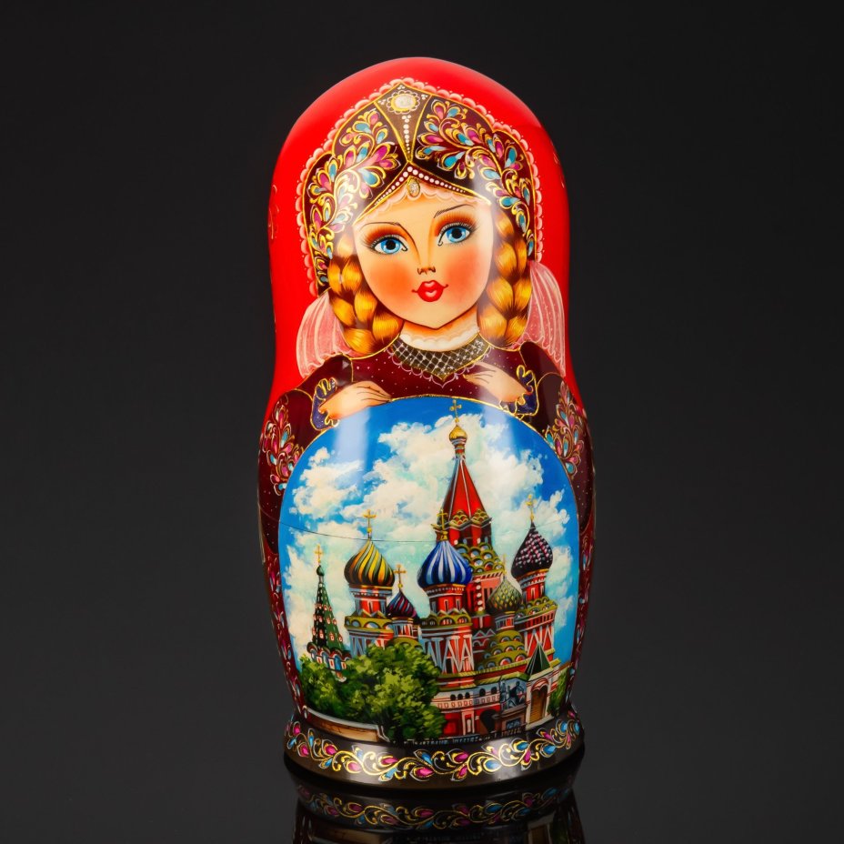Матрешка большая "Москва" (10 мест), автор росписи С.А. Лонченкова