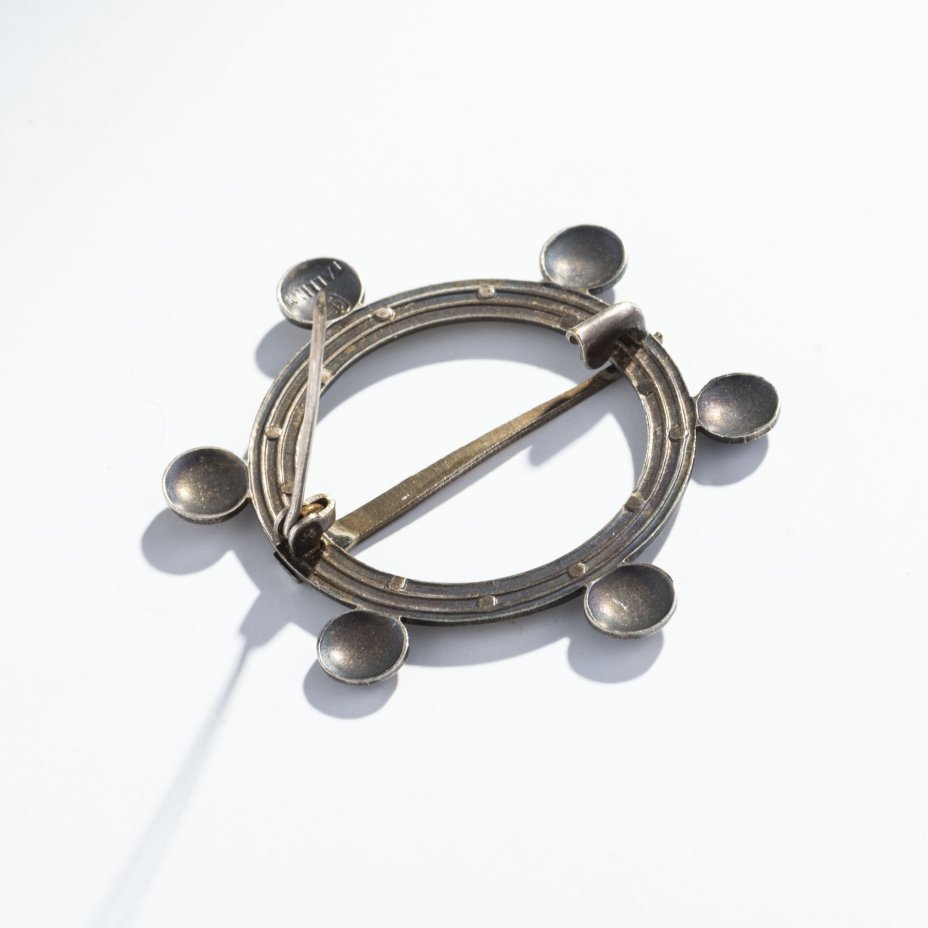 Брошь винтажная круглой формы, металл, СССР, 1970-1990 гг.