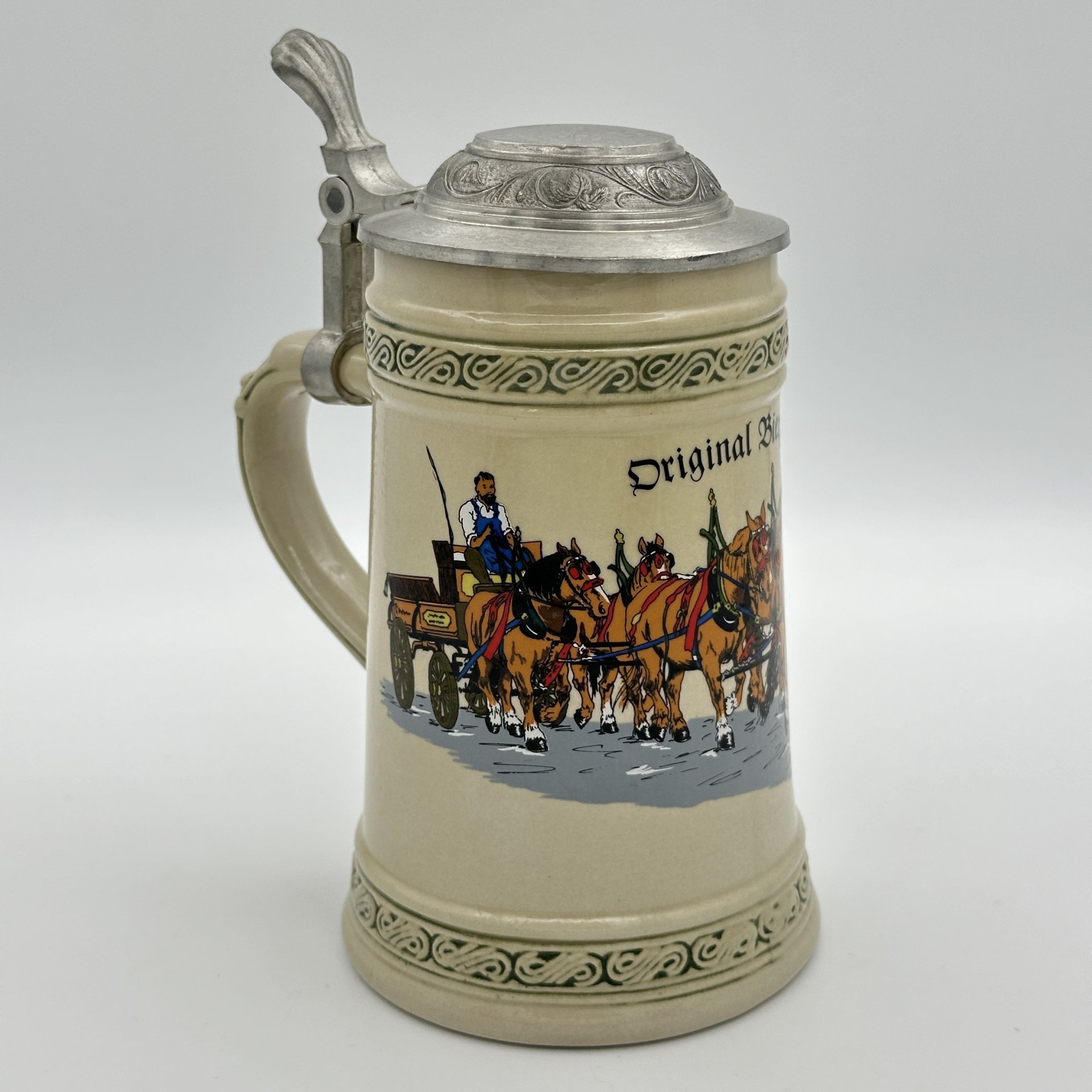 Кружка пивная, с изображениями гужевой повозки и надgисью "Original Bierzug" (пивной поезд), Domex