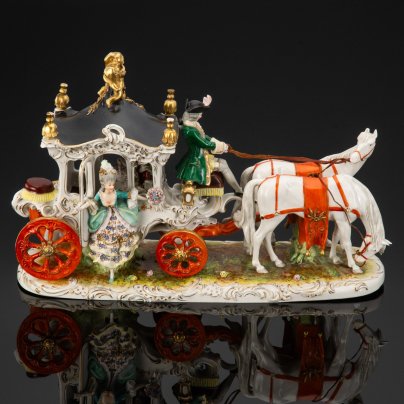 Статуэтка (скульптурная композиция) "Роскошный экипаж" ("Карета"), Scheibe-Alsbach Porzellan