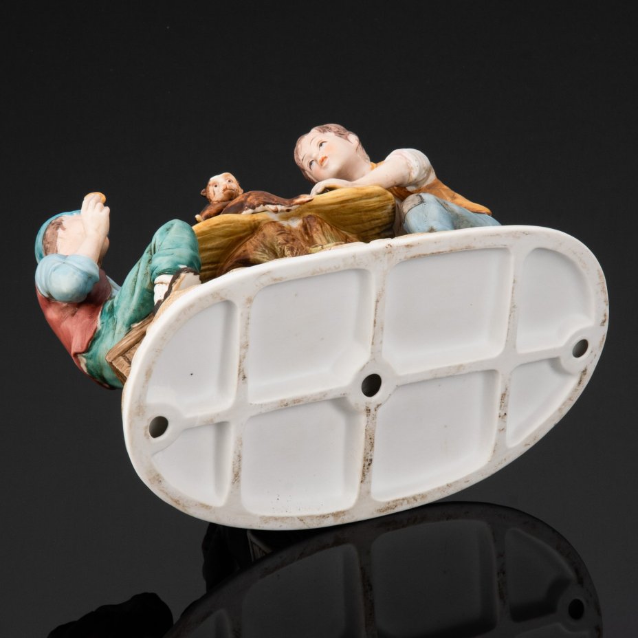 Статуэтка "Дрессировка обезьянки", бисквит, роспись, Европа, 1980-2000 гг.