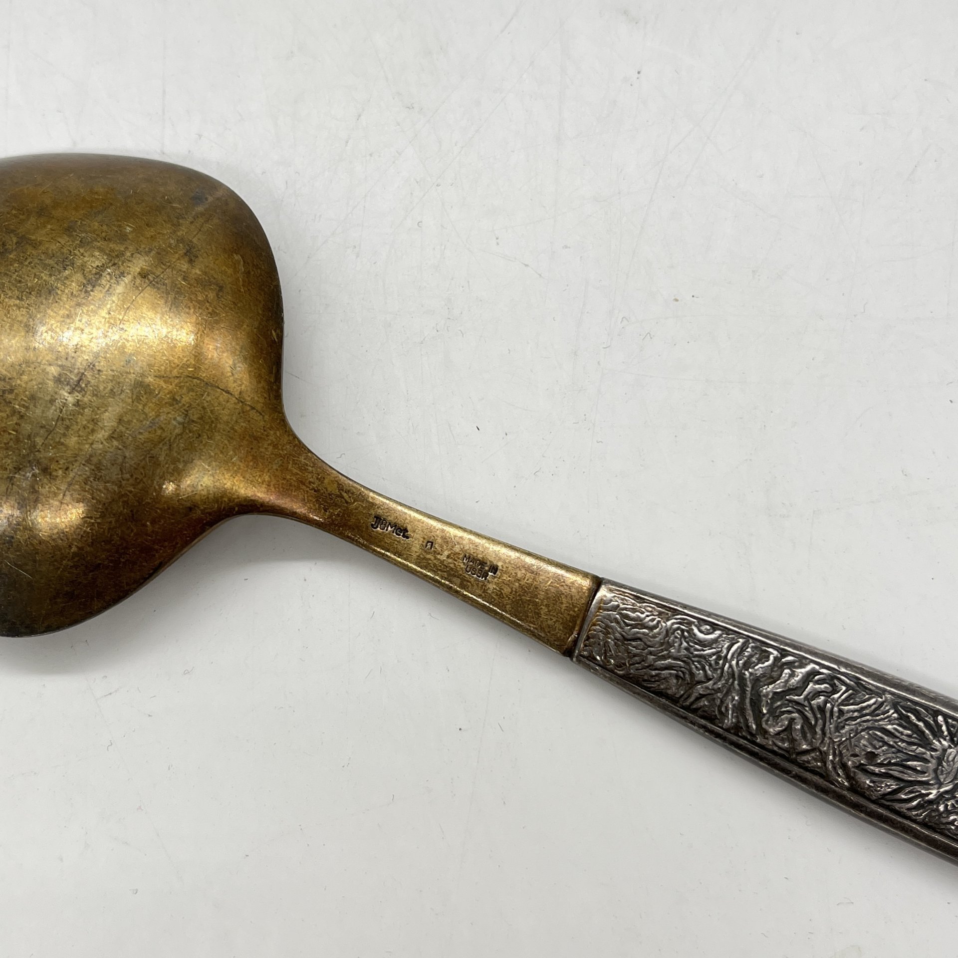 Ложка салатная, латунь, металл, Экспериментальный ювелирный завод, г. Таллин, СССР, 1970-1980 гг.