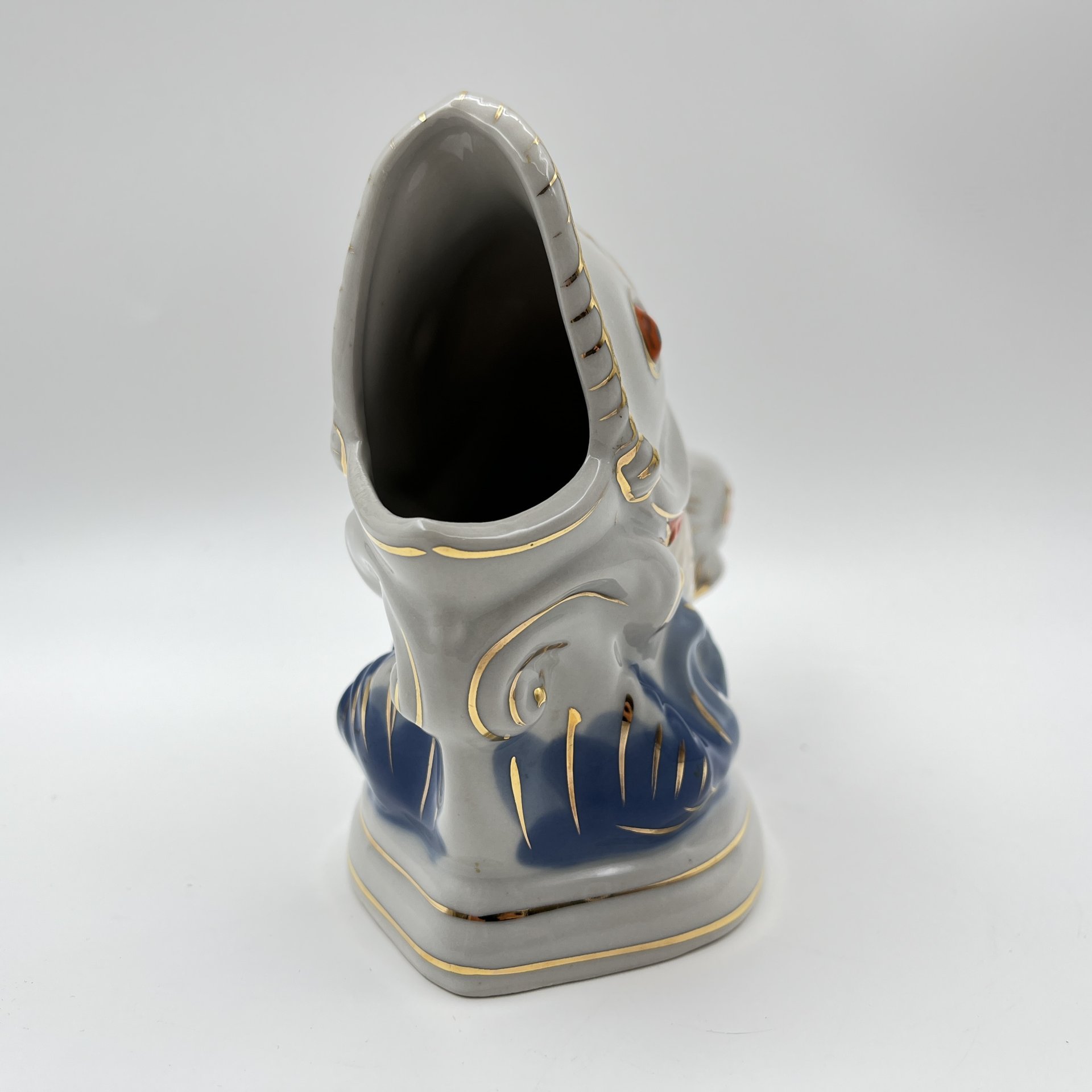 Салфетница "Рыба", фарфор, роспись, золочение, Коростенский фарфоровый завод (КФЗ), СССР, 1960-1990 гг.