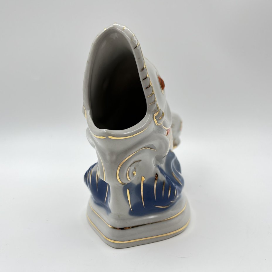 Салфетница "Рыба", фарфор, роспись, золочение, Коростенский фарфоровый завод (КФЗ), СССР, 1960-1990 гг.