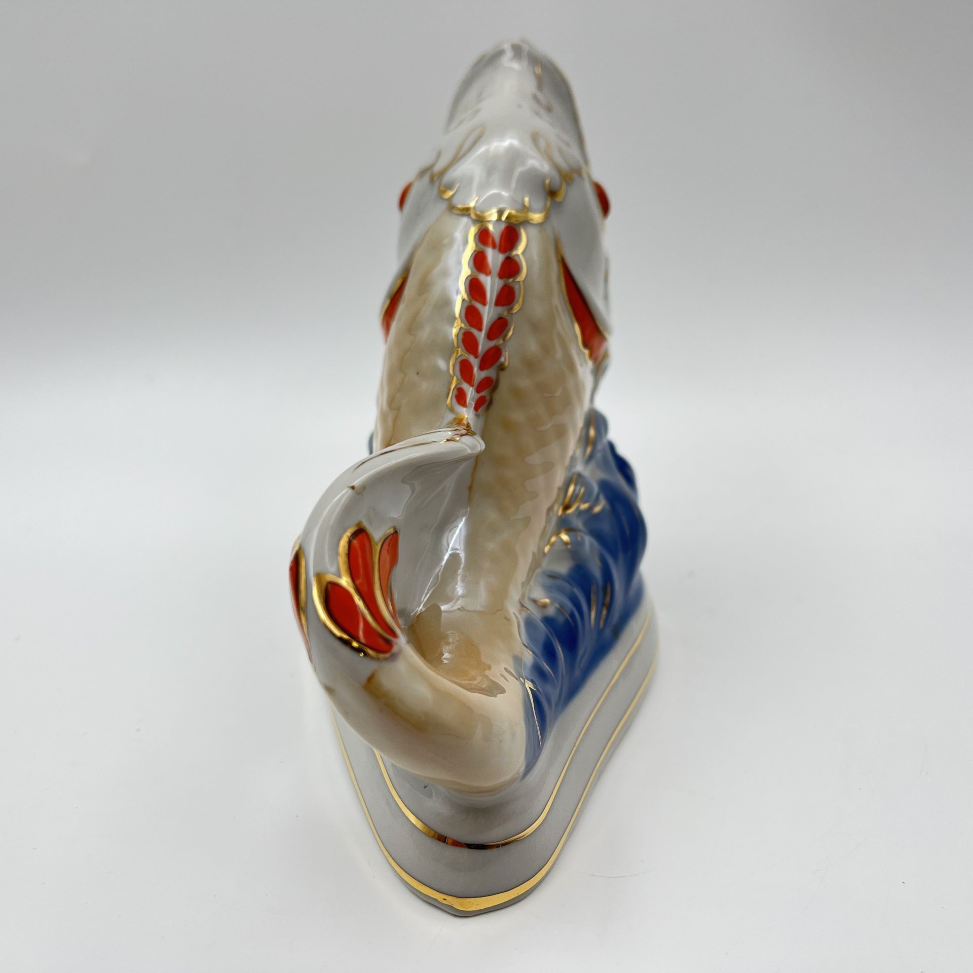 Салфетница "Рыба", фарфор, роспись, золочение, Коростенский фарфоровый завод (КФЗ), СССР, 1960-1990 гг.