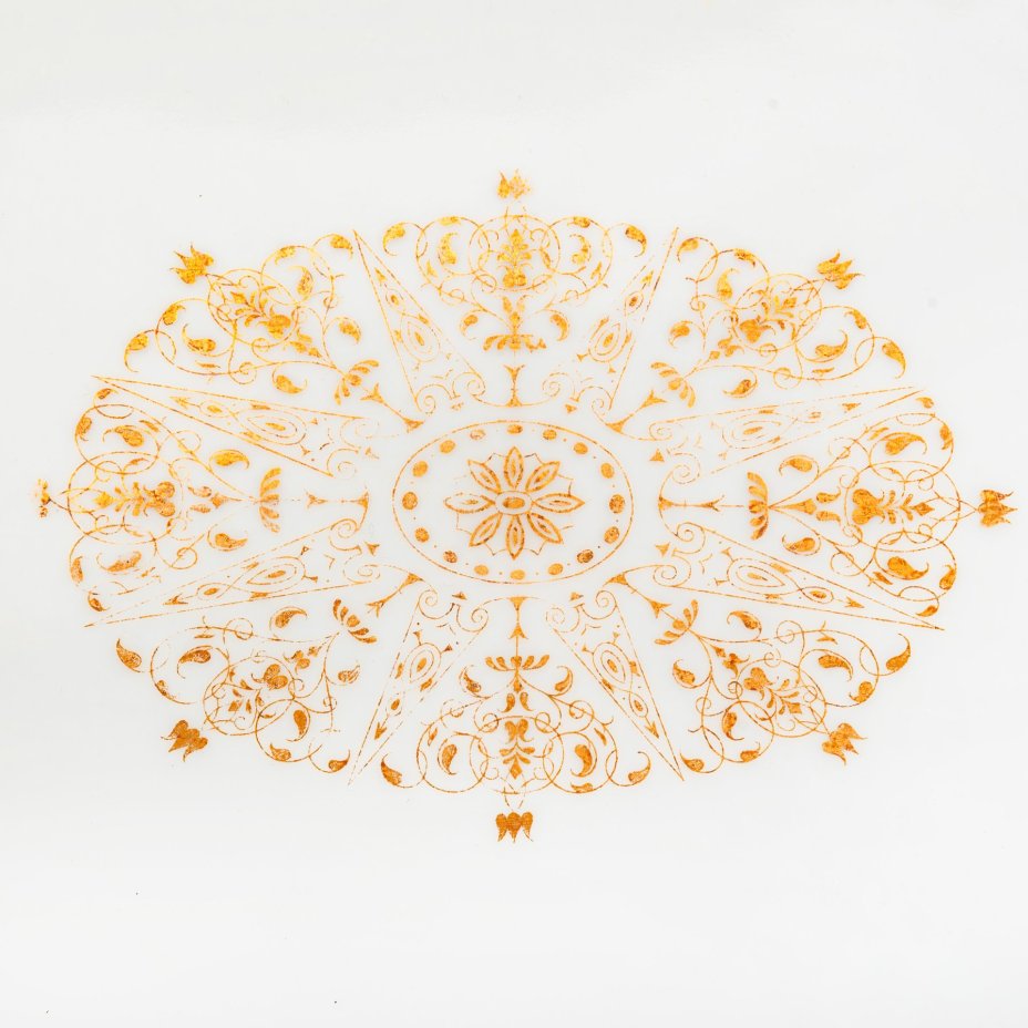 Блюдо большое, фарфор, роспись, эмаль, золочение, Товарищество М.С. Кузнецова в Вербилках (г. Дмитров), Российская империя, 1891-1917 гг.