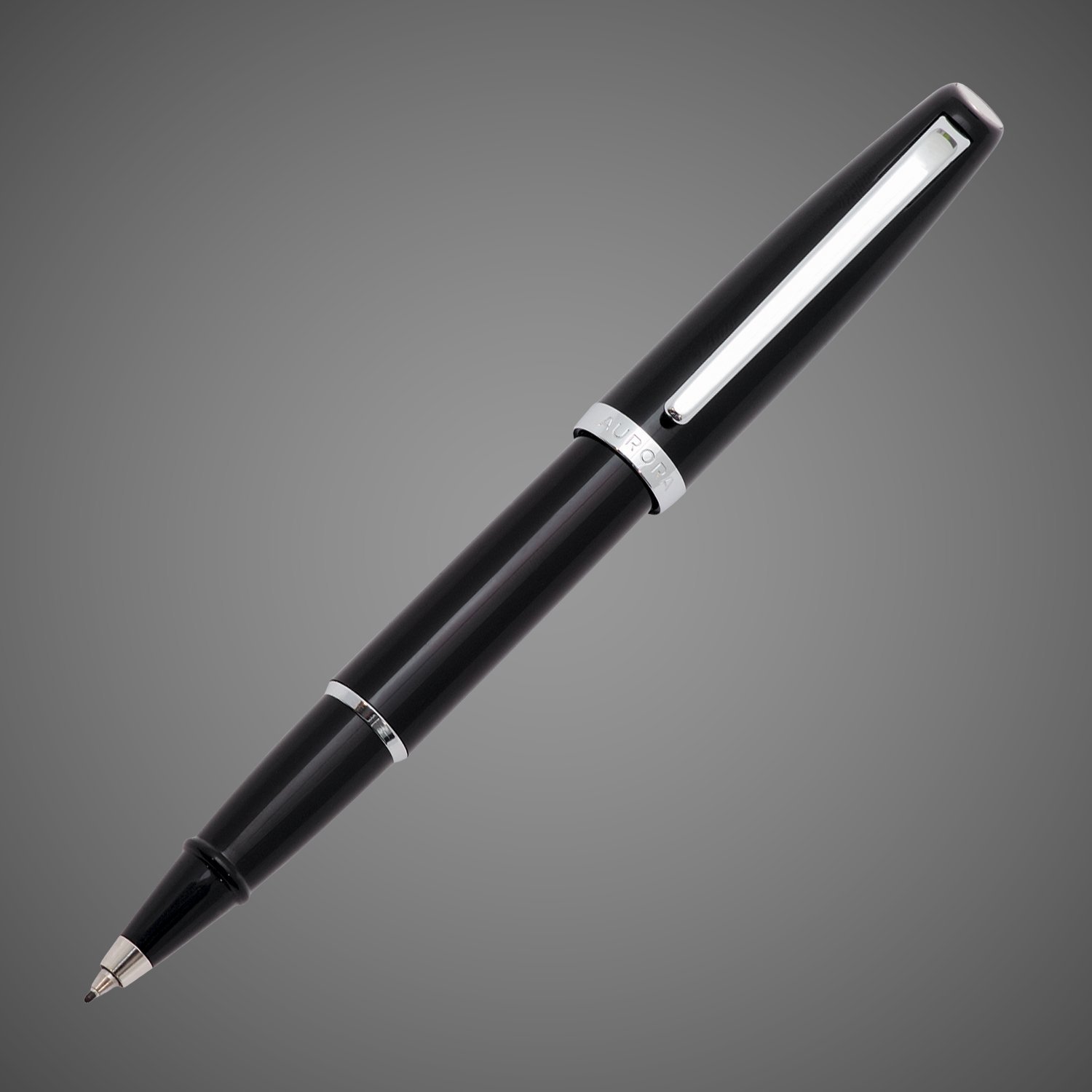 Ручка-роллер Aurora Style Resin Black CT, в подарочной коробке, Лаки и смолы: смола, хром