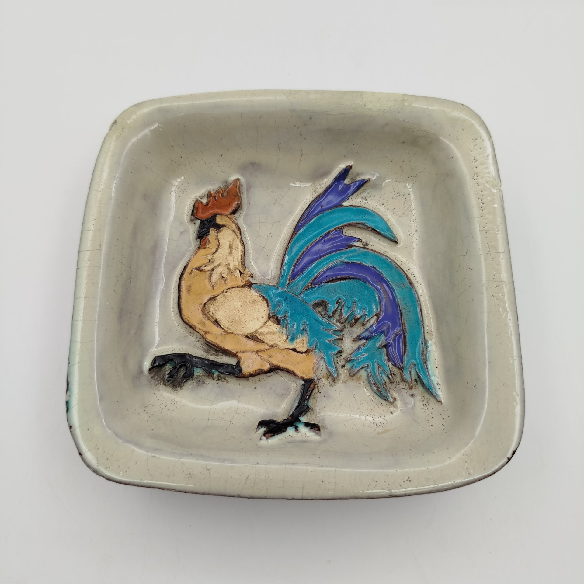 Лоток для мелочей "Петух", керамика, роспись, Европа, 1950-1960 гг.