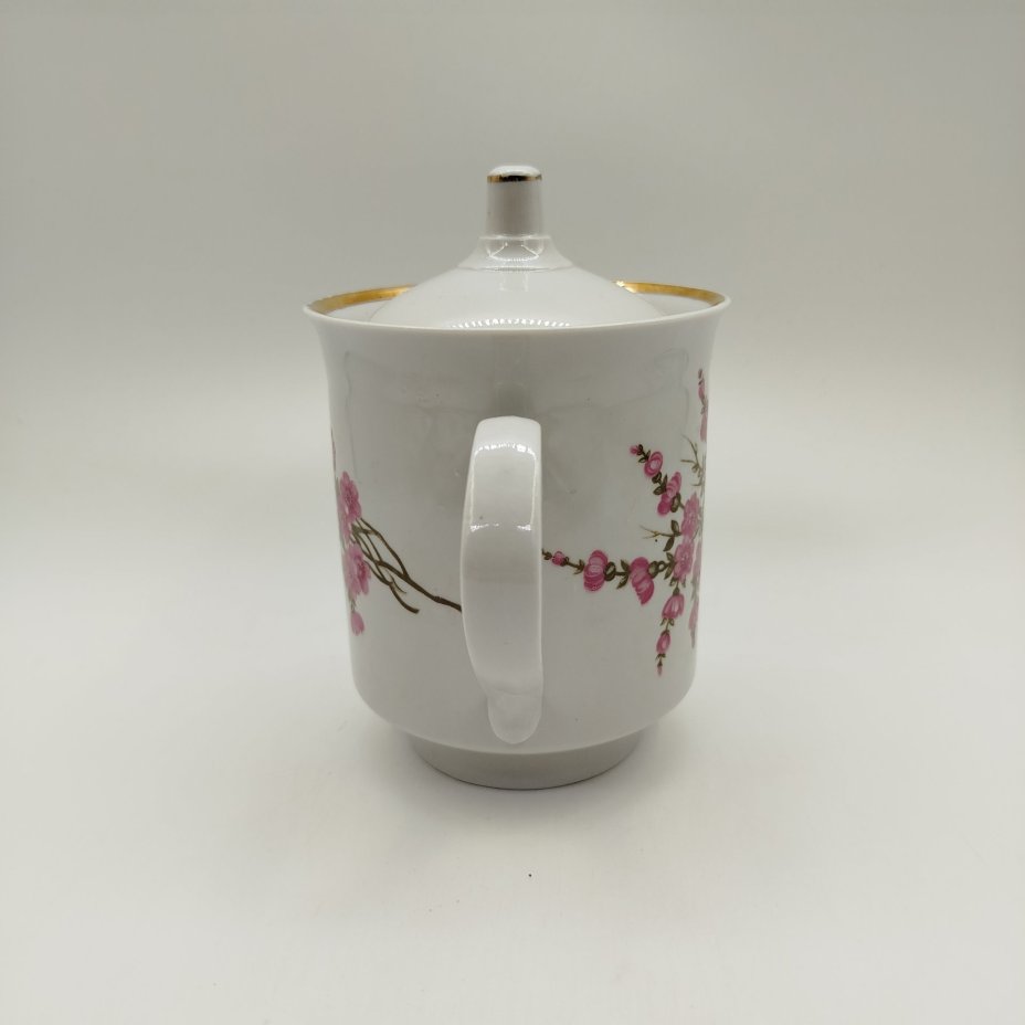 Чайник с растительным декором, фарфор, золочение, деколь, Дулевский фарфоровый завод (Дулёво), СССР, 1968-1991 гг., Дулевский фарфоровый завод (Дулёво)