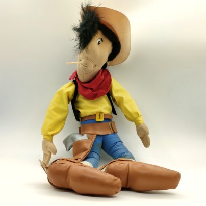 Мягкая игрушка "Счастливчик Люк" (Лаки Люк/Lucky Luke), Michael Mühleck GmbH, ткань, набивка, искусственная кожа, пластмасса, пошив машинный, Германия, 1995 г.