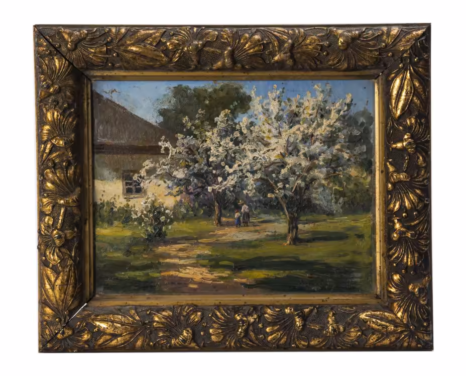 Картина "Двое в саду", Прокофьев Алексей Матвеевич (1859-1925 гг.)