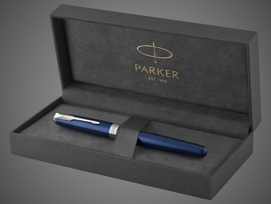 Ручка-роллер Parker Sonnet Blue Subtle CT, стержень: F, цвет чернил: black, в подарочной упаковке, Лаки и смолы: лак, нержавеющая сталь, палладиевое покрытие, пластик, сталь
