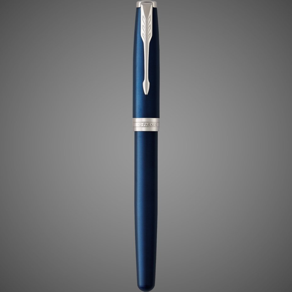Ручка-роллер Parker Sonnet Blue Subtle CT, стержень: F, цвет чернил: black, в подарочной упаковке, Лаки и смолы: лак, нержавеющая сталь, палладиевое покрытие, пластик, сталь