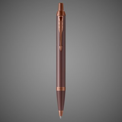 Шариковая ручка Parker IM Monochrome Brown, стержень:M, цвет чернил: blue, в подарочной упаковке., Покрытия: PVD-покрытие, лак, латунь