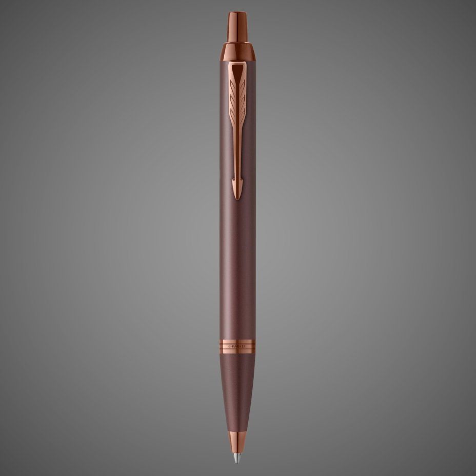Шариковая ручка Parker IM Monochrome Brown, стержень:M, цвет чернил: blue, в подарочной упаковке., Покрытия: PVD-покрытие, лак, латунь