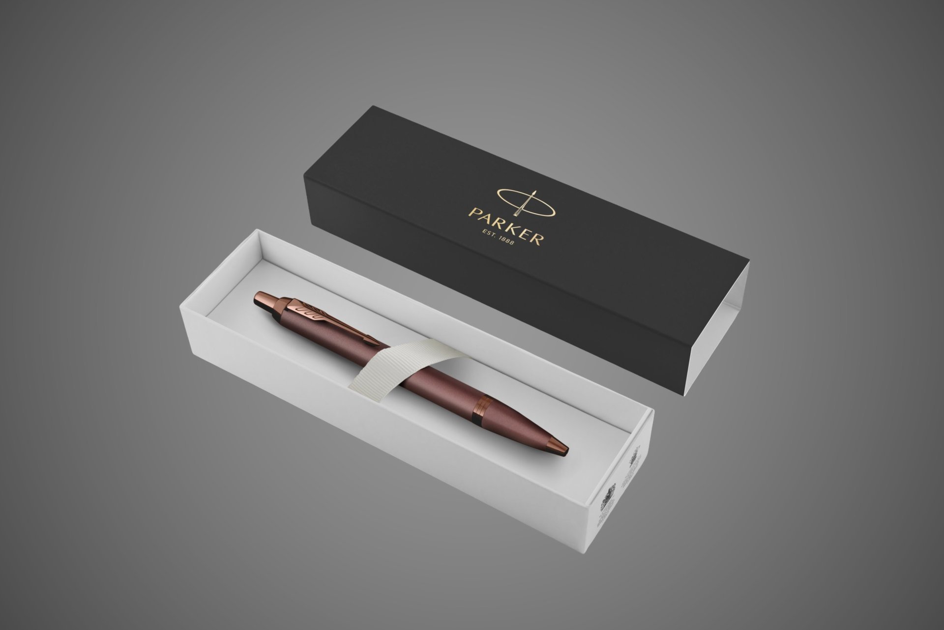 Шариковая ручка Parker IM Monochrome Brown, стержень:M, цвет чернил: blue, в подарочной упаковке., Покрытия: PVD-покрытие, лак, латунь