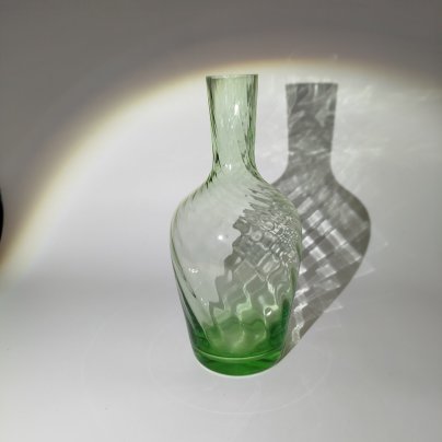 Штоф(графин) зеленого оттенка, цветное стекло, СССР, 1960-1980 гг.