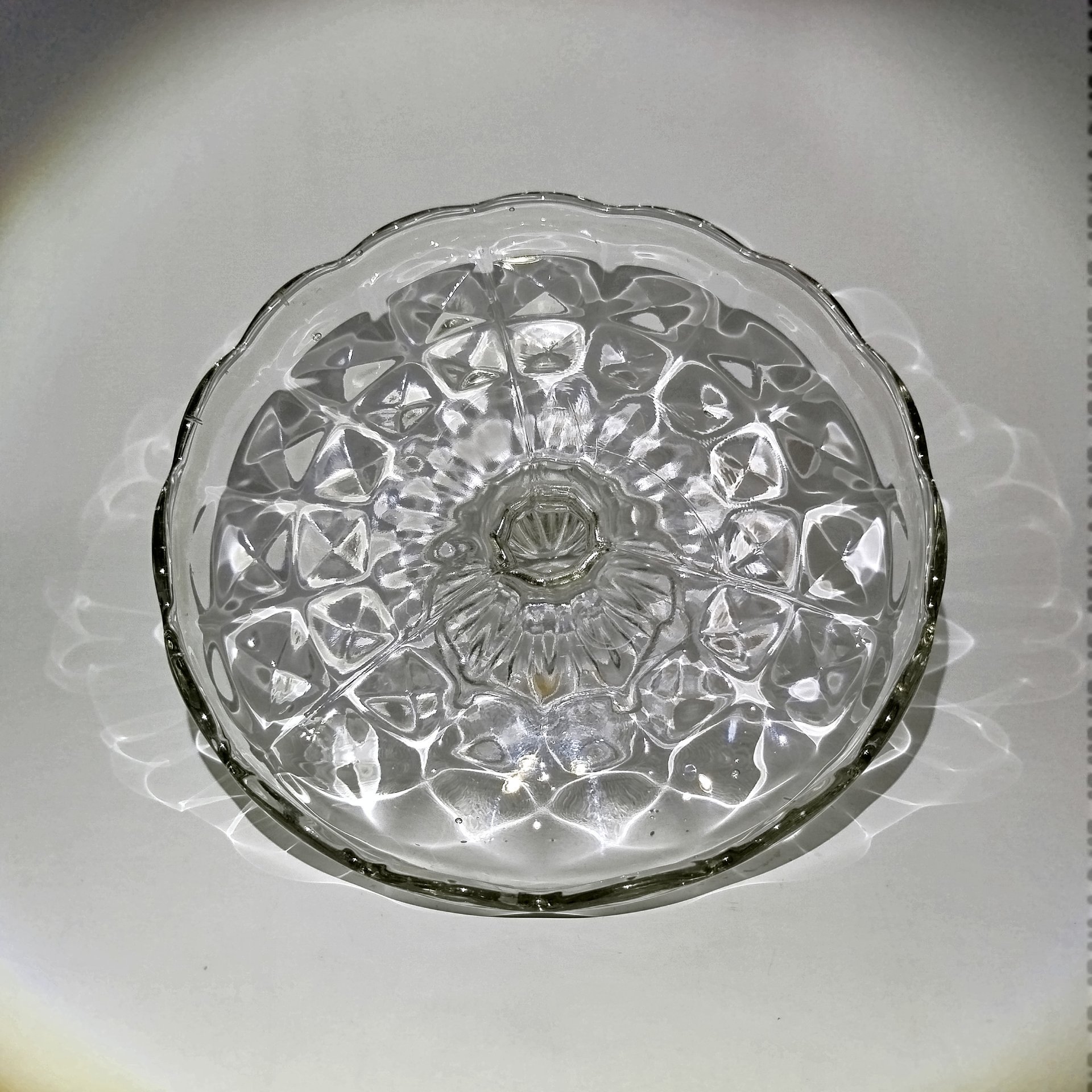 Ваза на ножке (тортница), стекло, пресс, СССР, 1950-1980 гг.