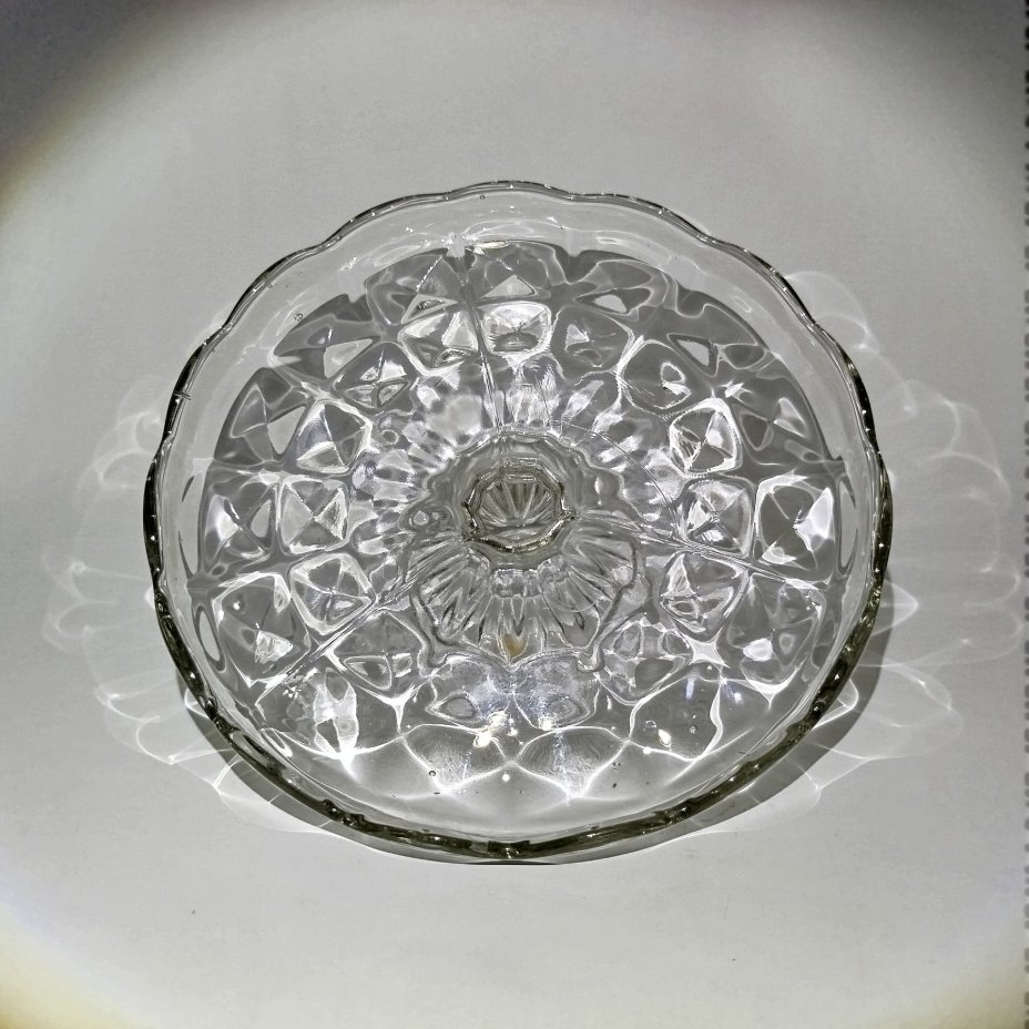 Ваза на ножке (тортница), стекло, пресс, СССР, 1950-1980 гг.