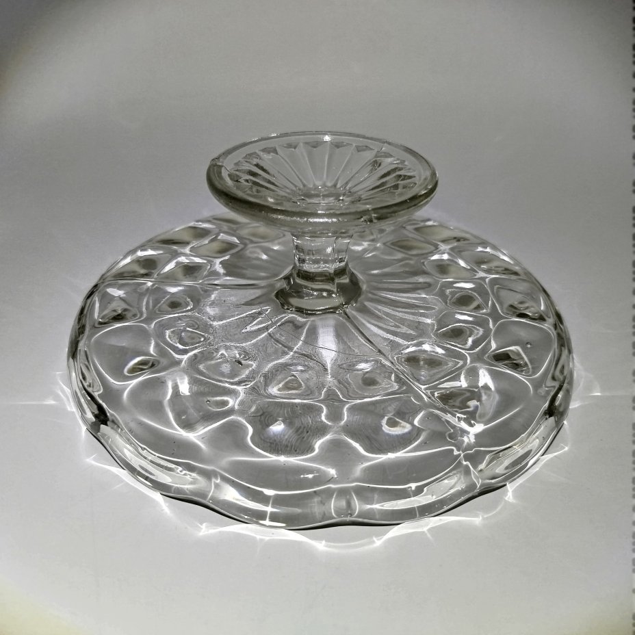 Ваза на ножке (тортница), стекло, пресс, СССР, 1950-1980 гг.
