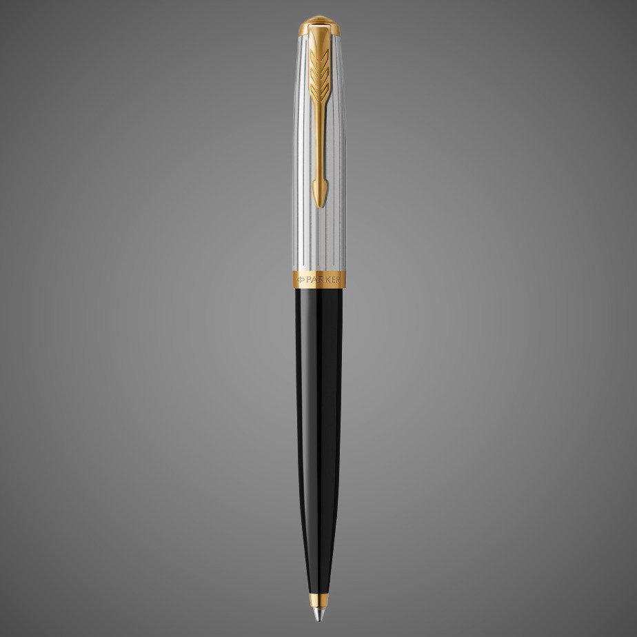 Шариковая ручка Parker 51 Premium Black GT, стержень: M, цвет чернил: black, в подарочной упаковке., Металлы: нержавеющая сталь, позолота, смола акриловая