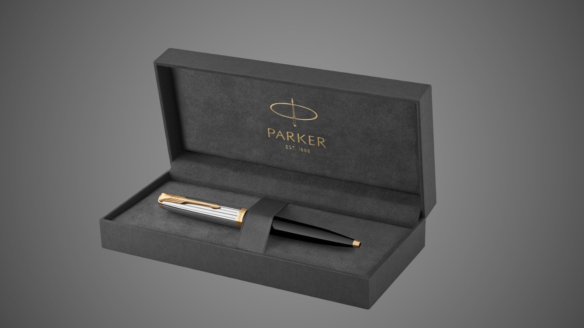 Шариковая ручка Parker 51 Premium Black GT, стержень: M, цвет чернил: black, в подарочной упаковке., Металлы: нержавеющая сталь, позолота, смола акриловая