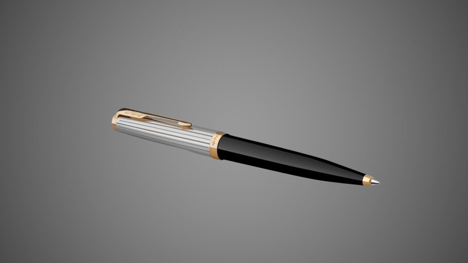 Шариковая ручка Parker 51 Premium Black GT, стержень: M, цвет чернил: black, в подарочной упаковке., Металлы: нержавеющая сталь, позолота, смола акриловая